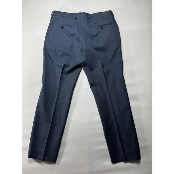 J. Crew Men's Ludlow Slim Tapered Leg Blue Wool Dress Pants - 31x30 (33x27.5) - Picture 2 of 5